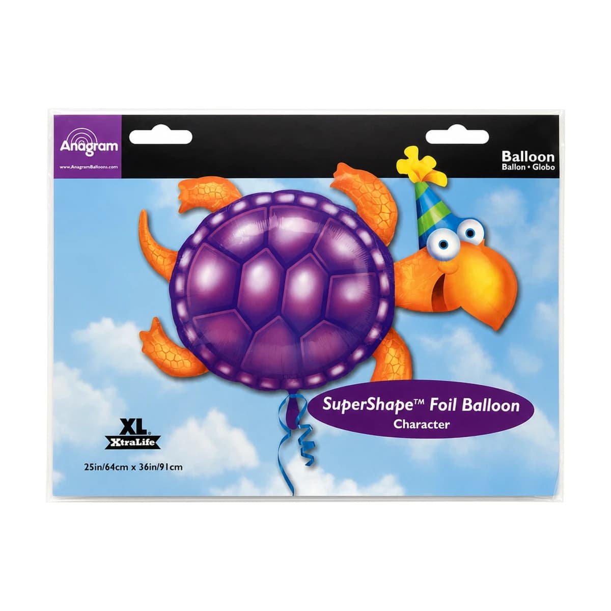 36" Foil Balloon - Birthday Turtle, Super Shape