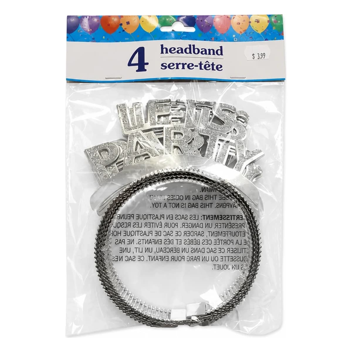 4 Silver Headbands