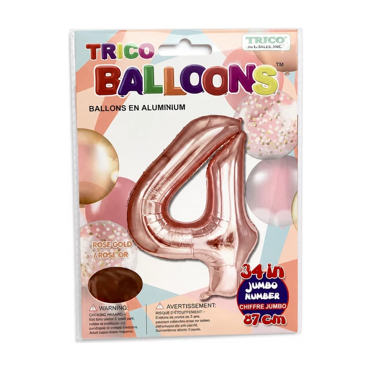 34" Rose Gold Number 4 Foil Balloon
