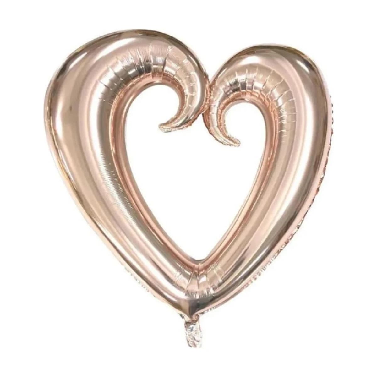 40" Foil Balloon - Rose Gold Hook Heart