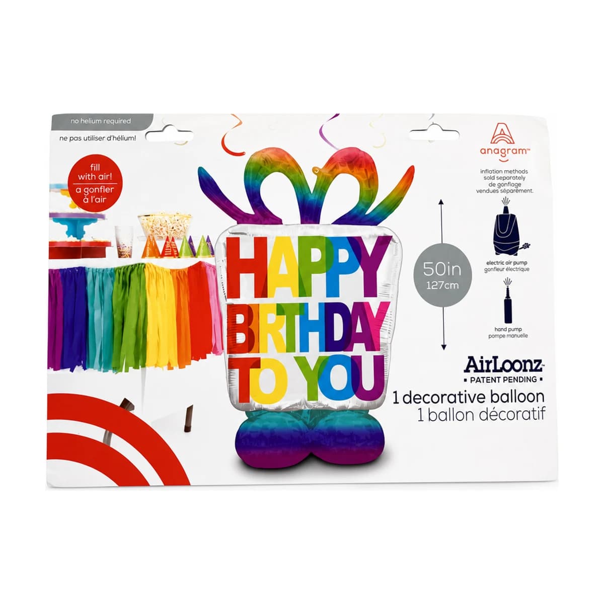 50” Birthday Air Filler Foil Balloon