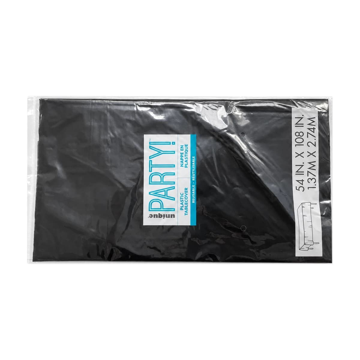 54in X 108in Black Tablecover Rectangular