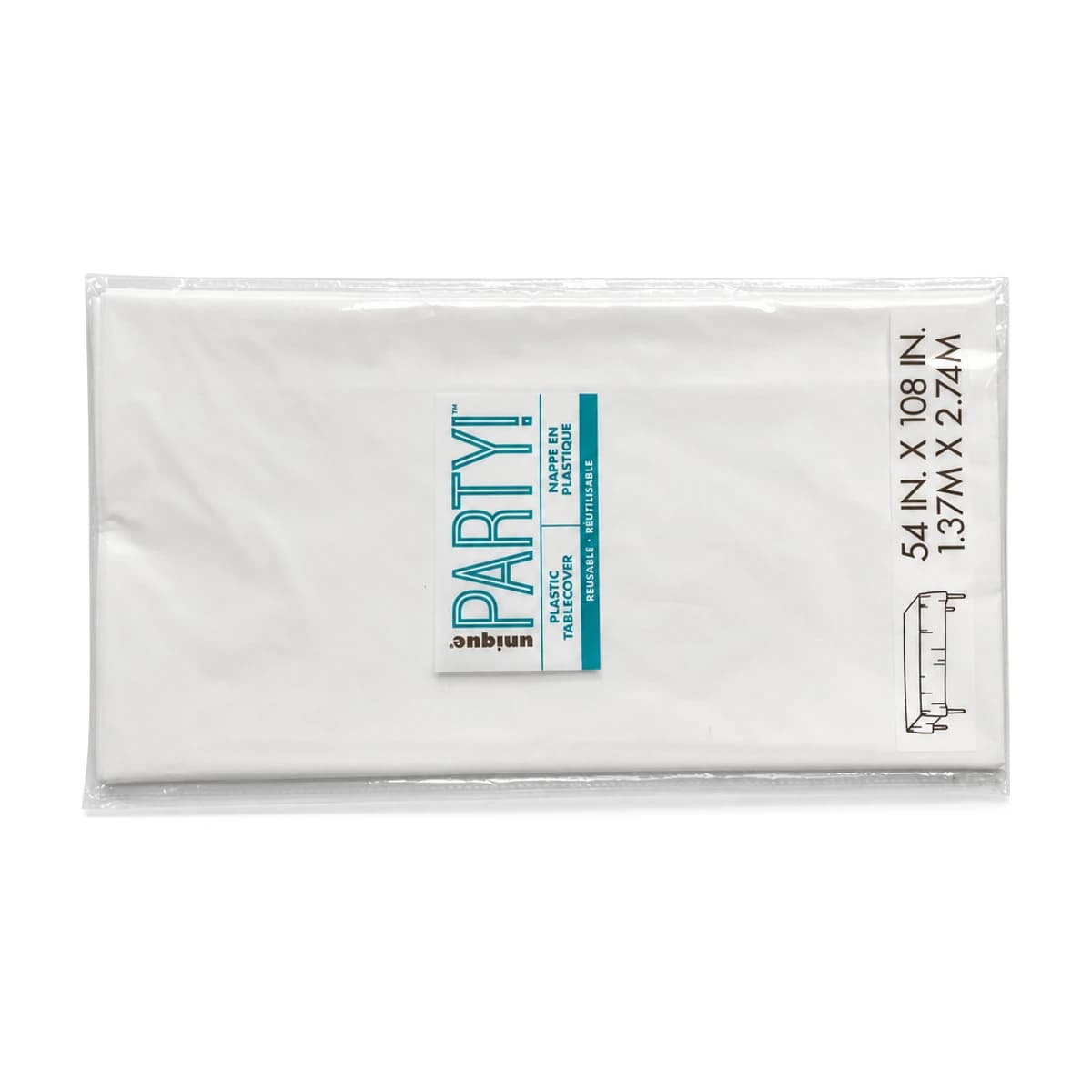 54in X 108in White Tablecover