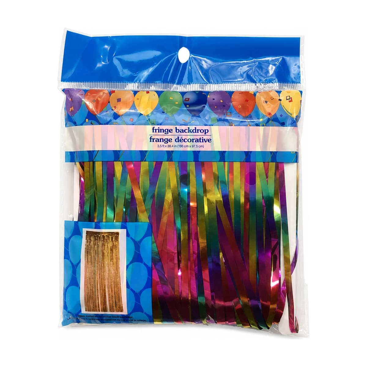 Rainbow Fringe Backdrop, 6.5 x 38.4 in