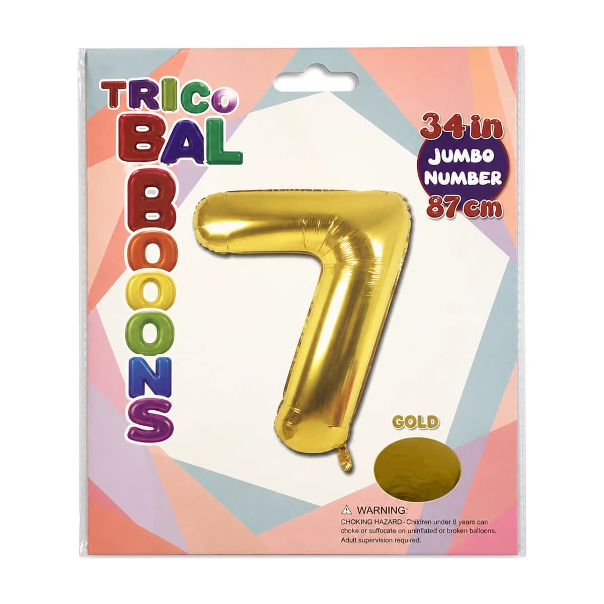 34" Gold Number 7 Foil Balloon
