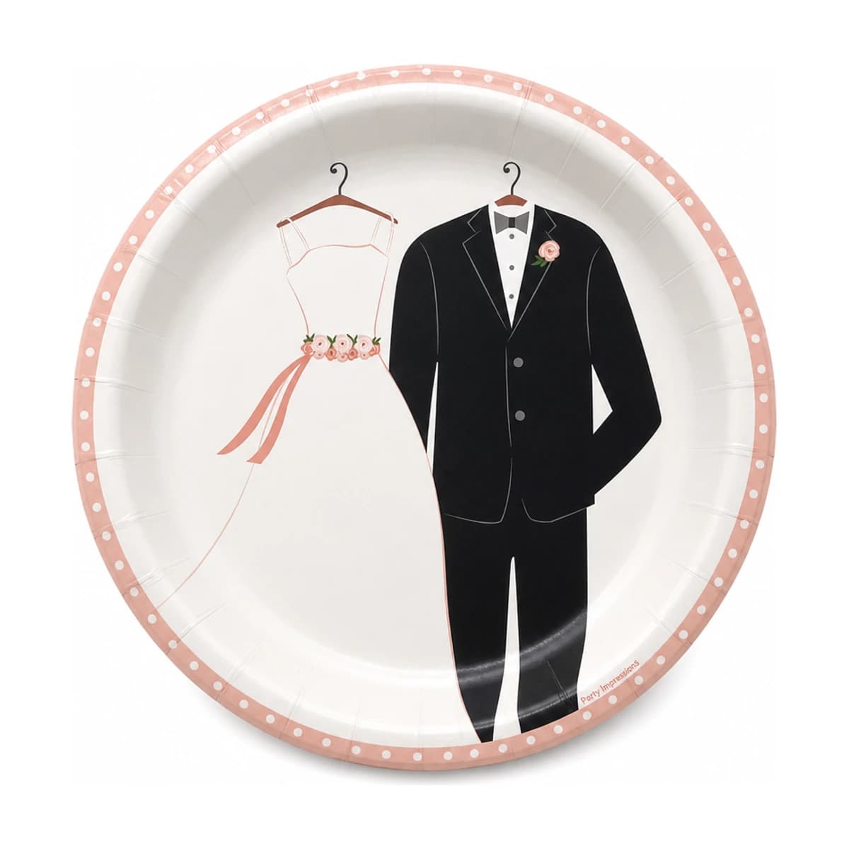 Wedding Attire Paper Plates, 8.5 in