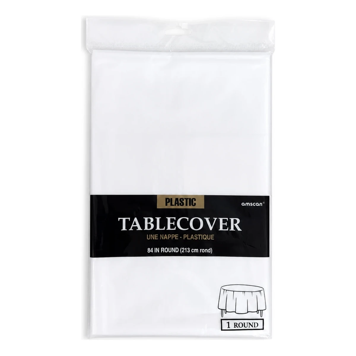 84" Round Plastic Table Cover - Clear, Amscan