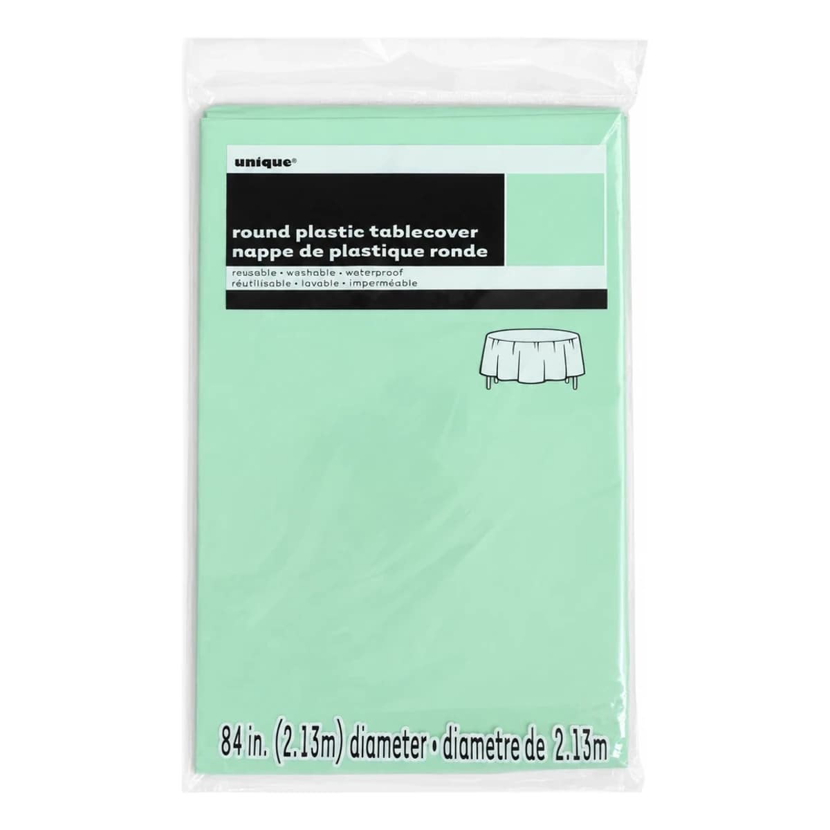84" Round Plastic Table Cover - Light Green