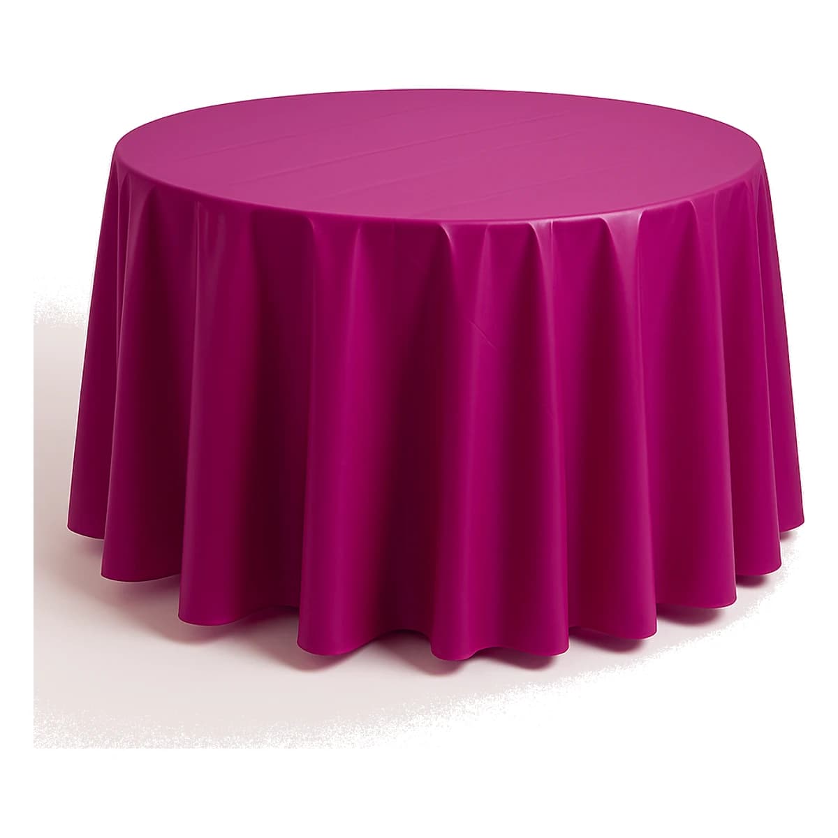 84" Round Plastic Table Cover - Berry