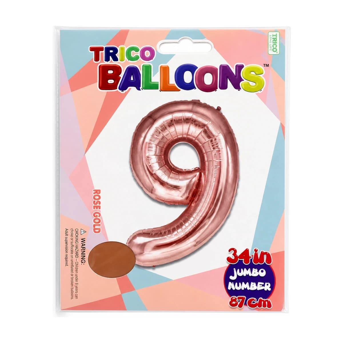 #9 Rose Gold Foil Balloon 34”
