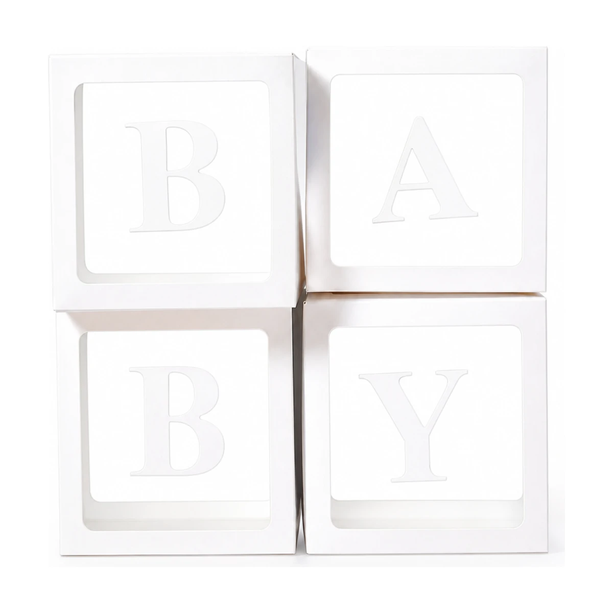 BABY Balloon Boxes, White, 4 Pack