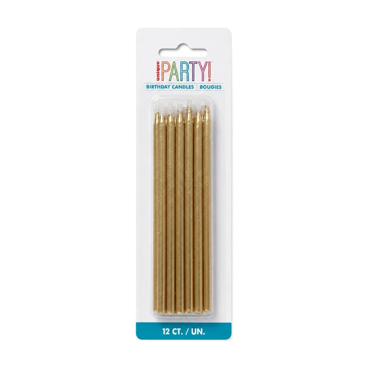 Gold Birthday Candles, 5 in, 12 Pack