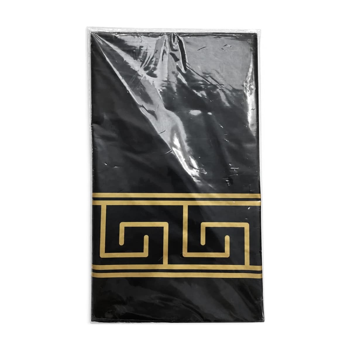 Black and Gold Greek Key Table Cover, 54 x 108 in