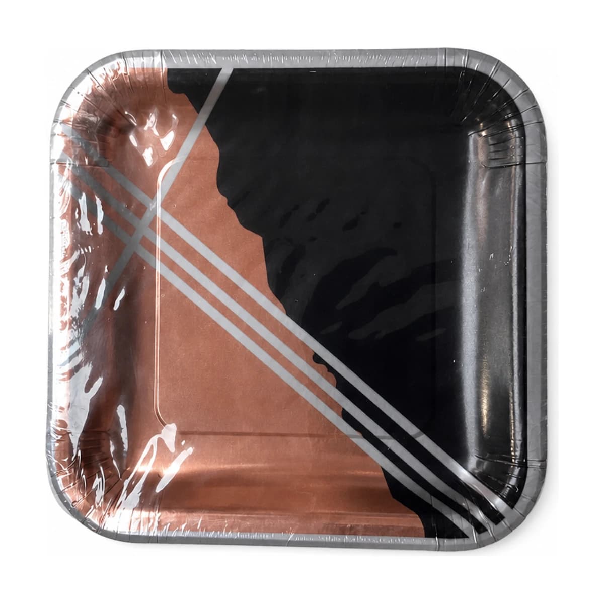 Black and Rose Gold Square Paper Plates