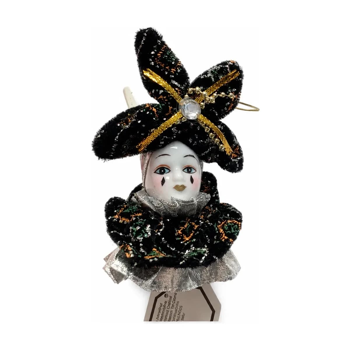 Black Venetian Clown Hanging Ornament