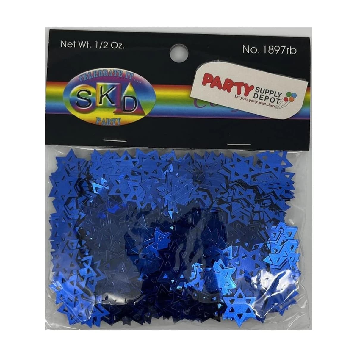 Blue Star of David Confetti, 1/2 oz