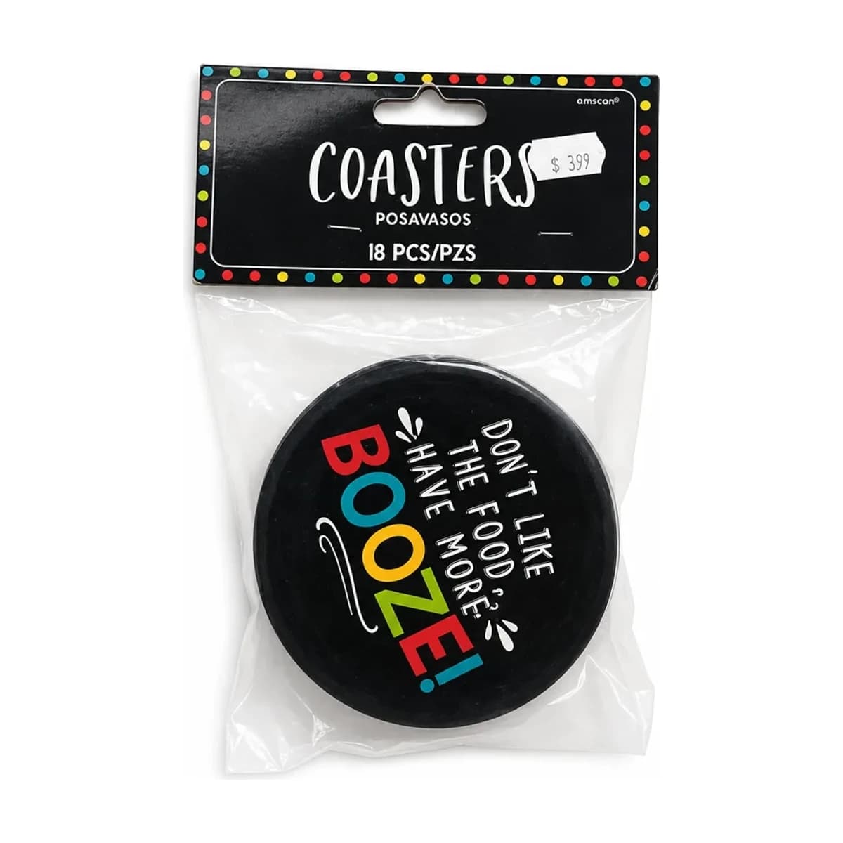 Booze Party Coasters, 18 Pack