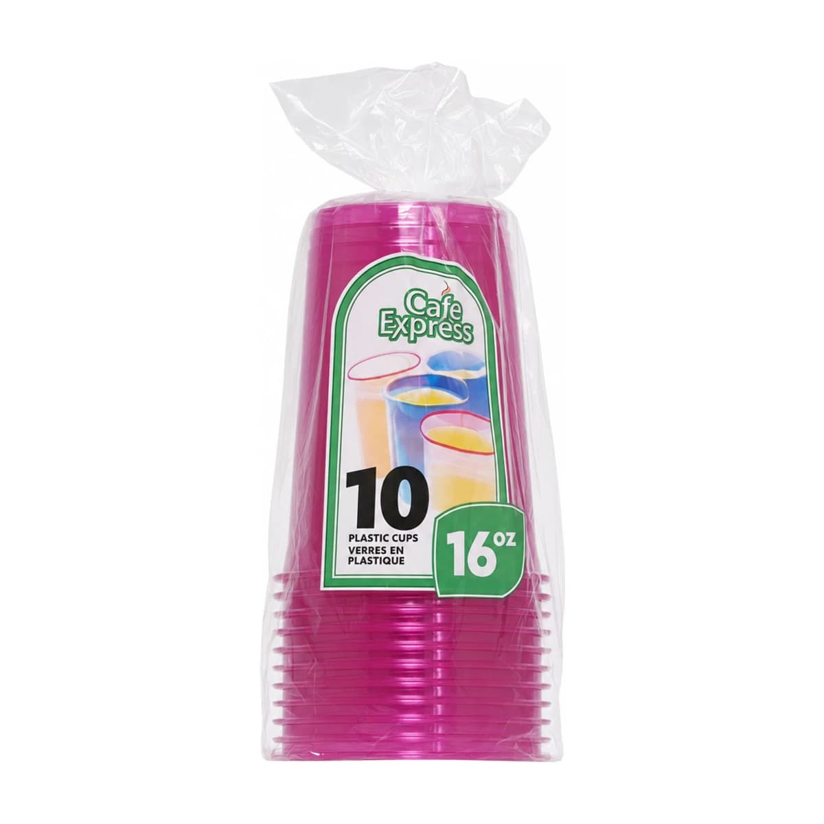 Pink Plastic Cups, 16 oz 10 Pack