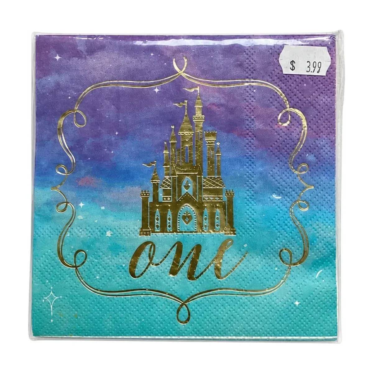 Castle One 1st Birthday Napkins, Purple and Teal