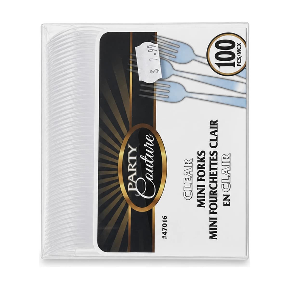 Clear Mini Forks, 100 Pack