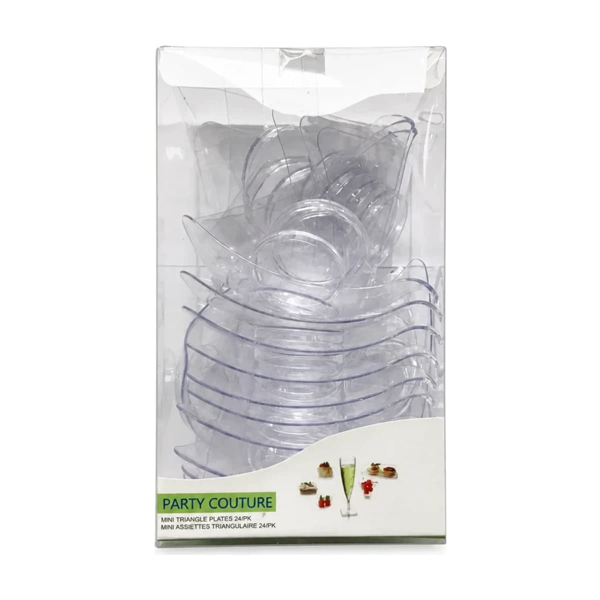 Clear Mini Triangle Plates, 24 Pack