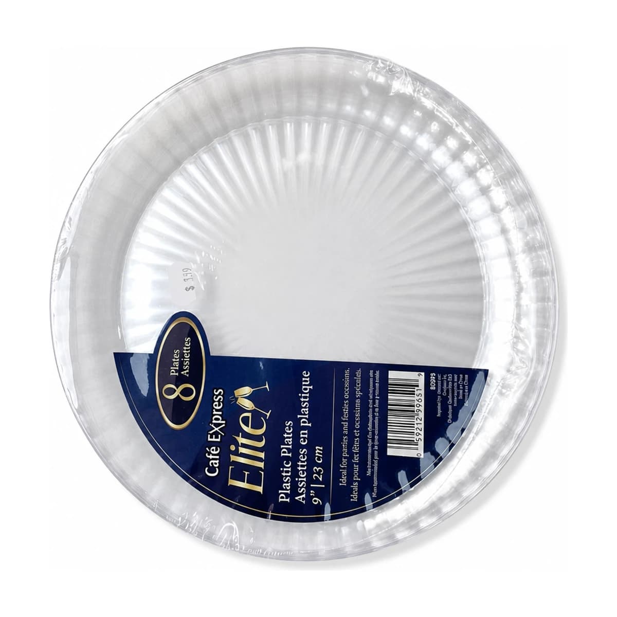 Clear Plastic Plates, 9 in 8 Pack