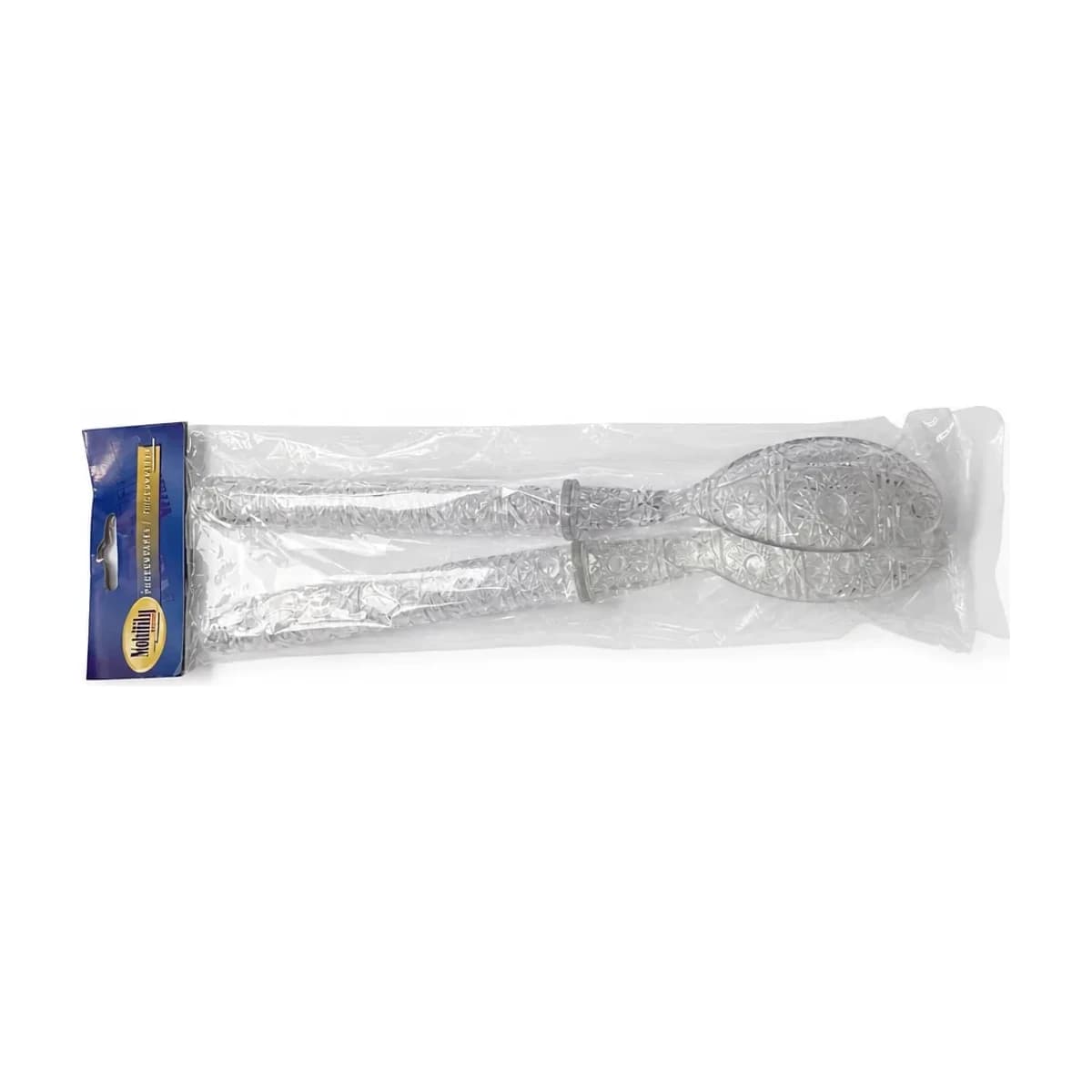 Clear Plastic Salad Serving Spoon and Fork Set