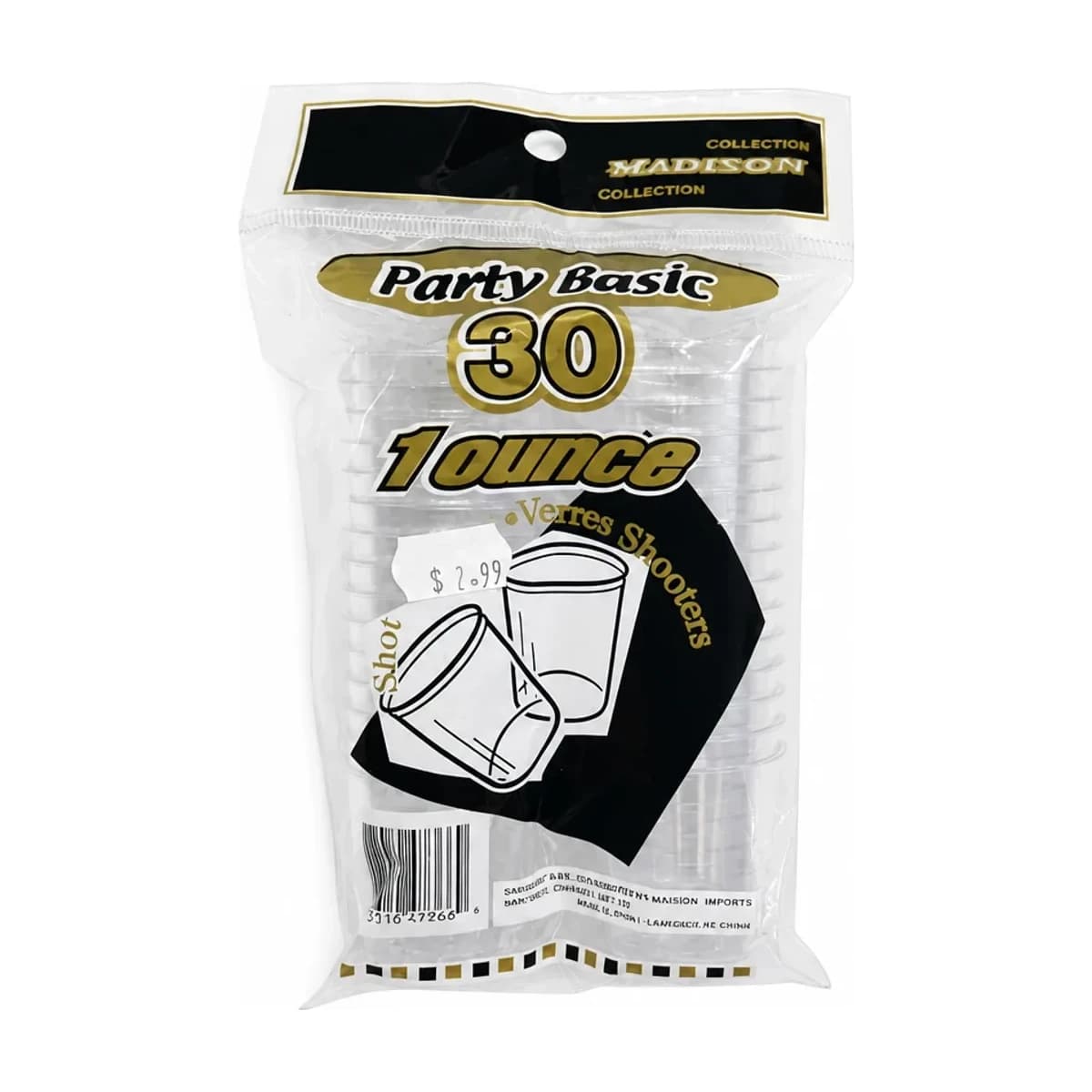 Clear Shot Cups, 1 oz 30 Pack