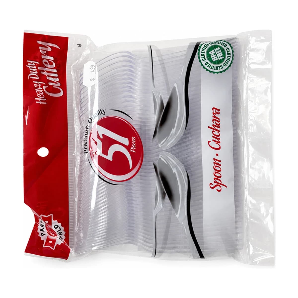 Clear Plastic Spoons, 51 Pack