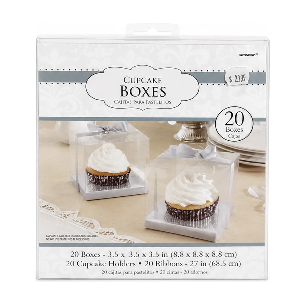 Cupcake Boxes with Holders, 20 Pack
