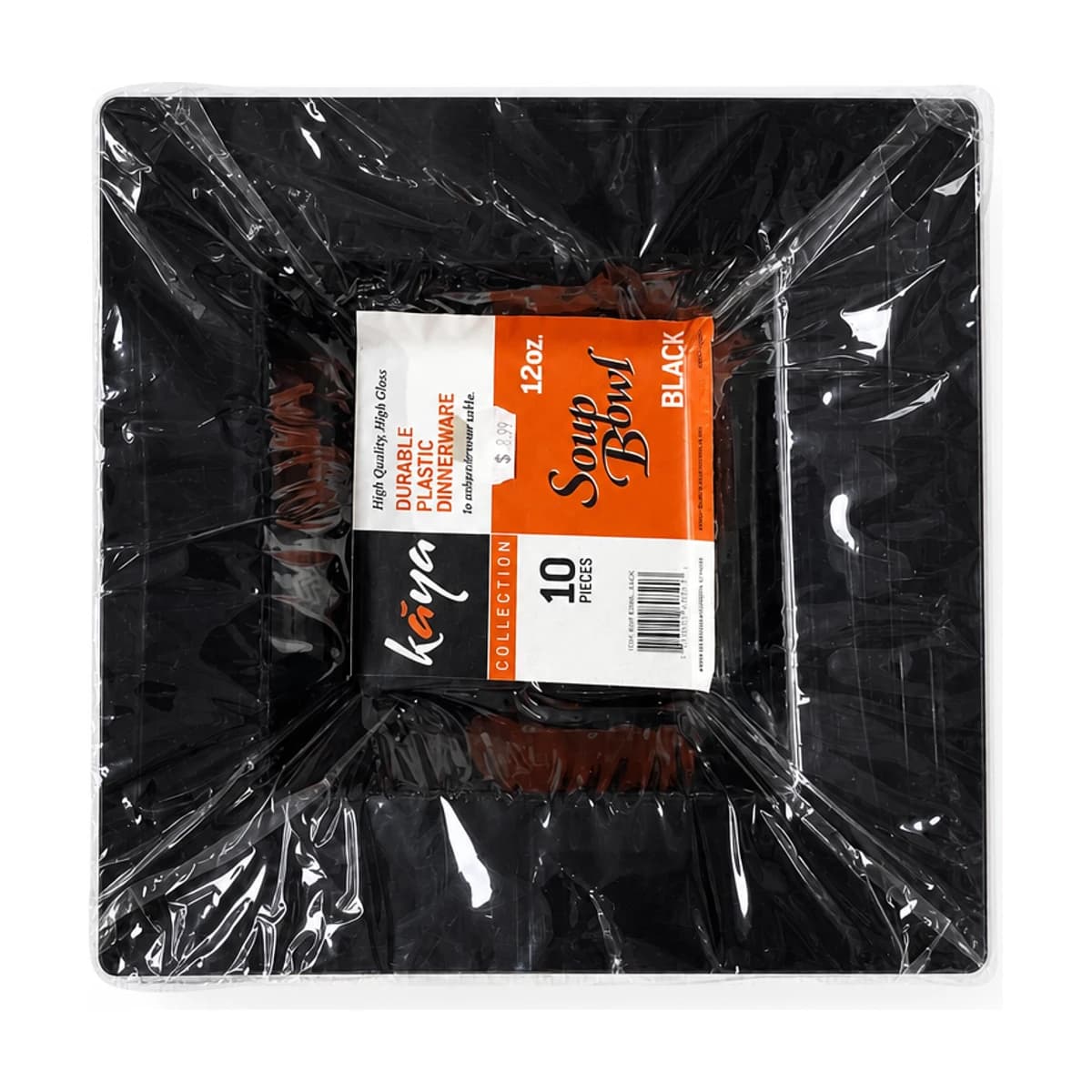 Black Square Soup Bowls, 12 oz 10 Pack