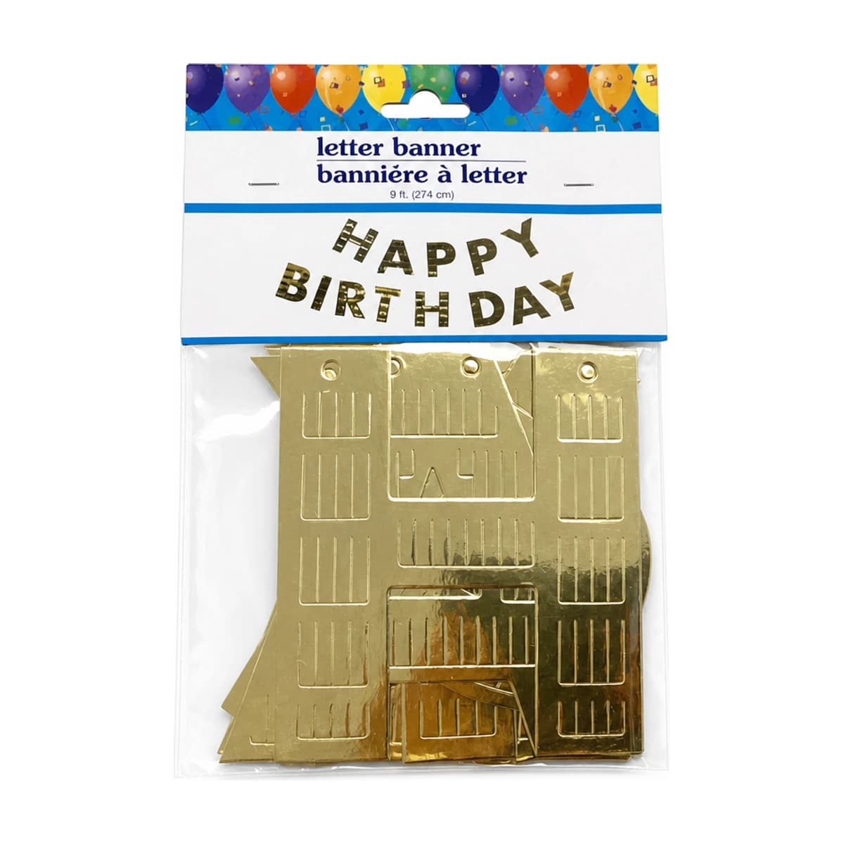 Gold Happy Birthday Banner