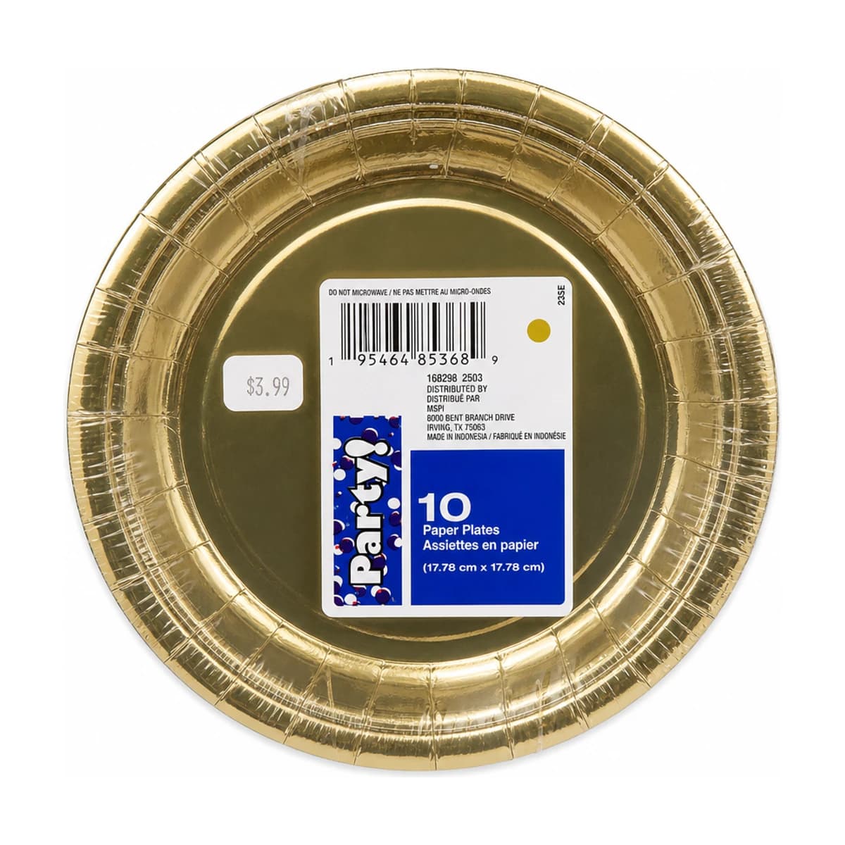 Gold Paper Plates, 7 in 10 Pack