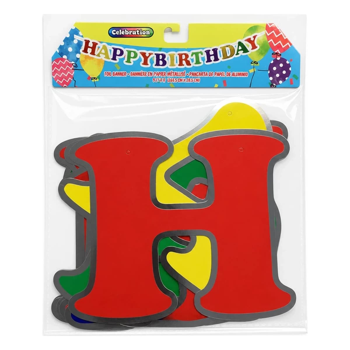 Banner - "Happy Birthday" Paper Letter Banner, 1 set, 9ft