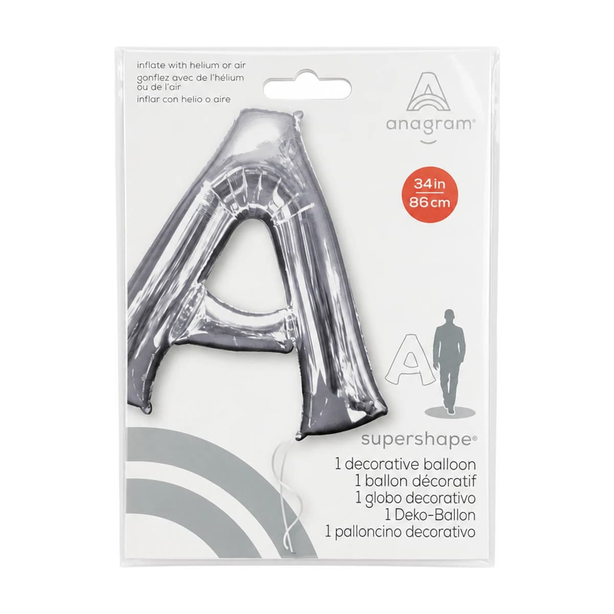 Letter “a” Foil Balloon Silver
