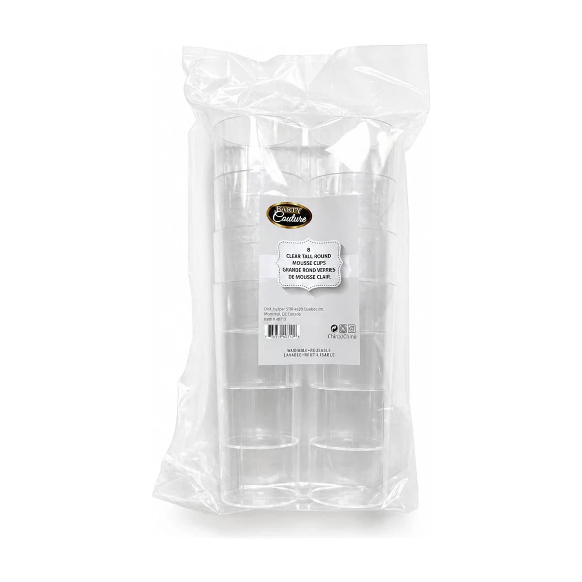 Clear Tall Round Mousse Cups, 8 ct