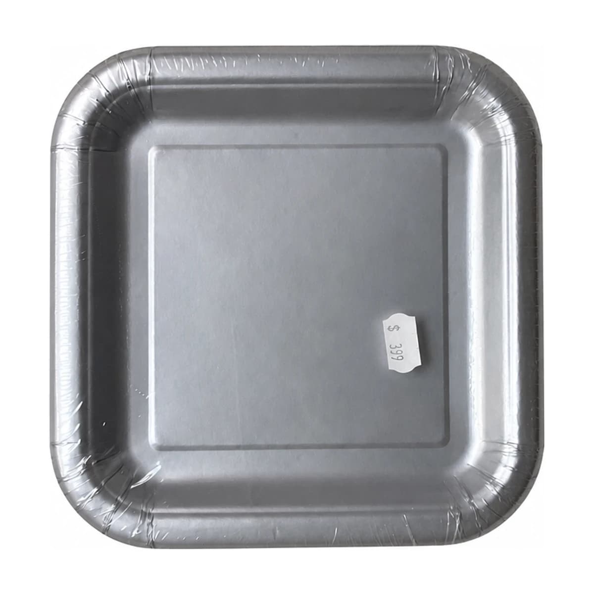 Silver Square Paper Plates, 6 in