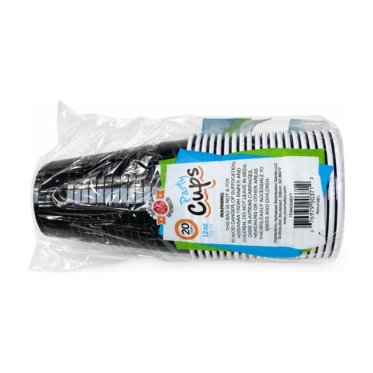 Black Plastic Party Cups, 12 oz 20 Pack