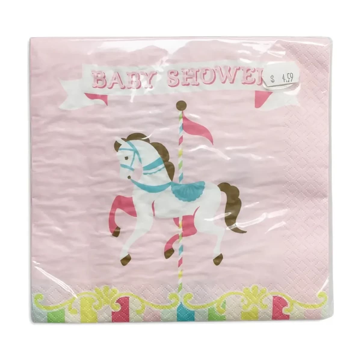 Pink Carousel Horse Baby Shower Napkins