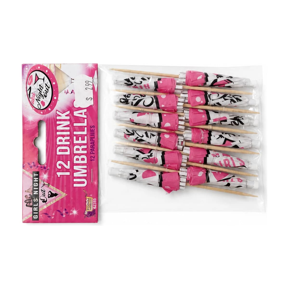 Girls Night Out Drink Umbrellas, 12 Pack
