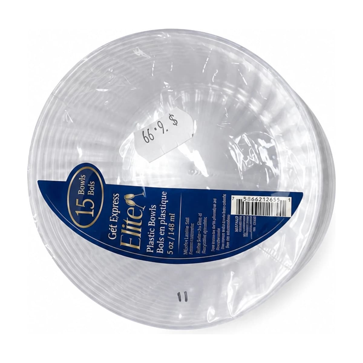 Clear Plastic Bowls, 5 oz 15 Pack