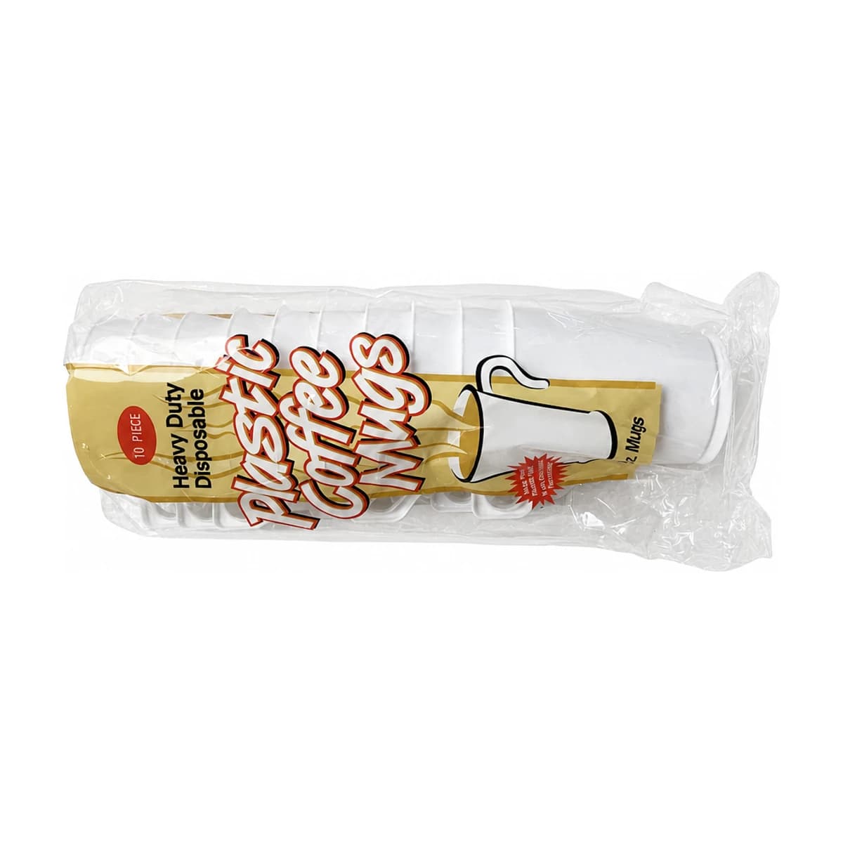 Plastic Coffee Mugs, 8 oz 10 Pack