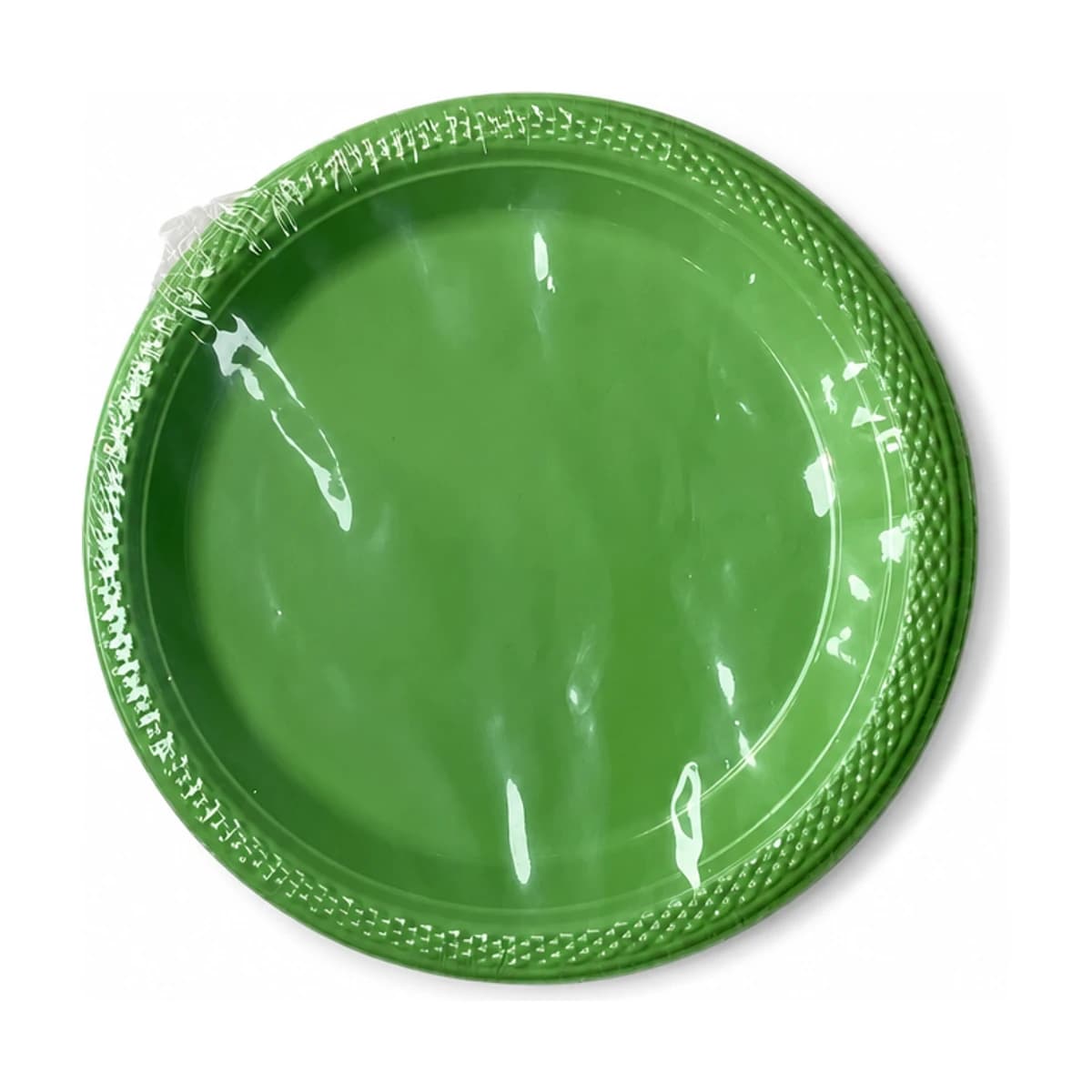 Green Plastic Plates, 7 in