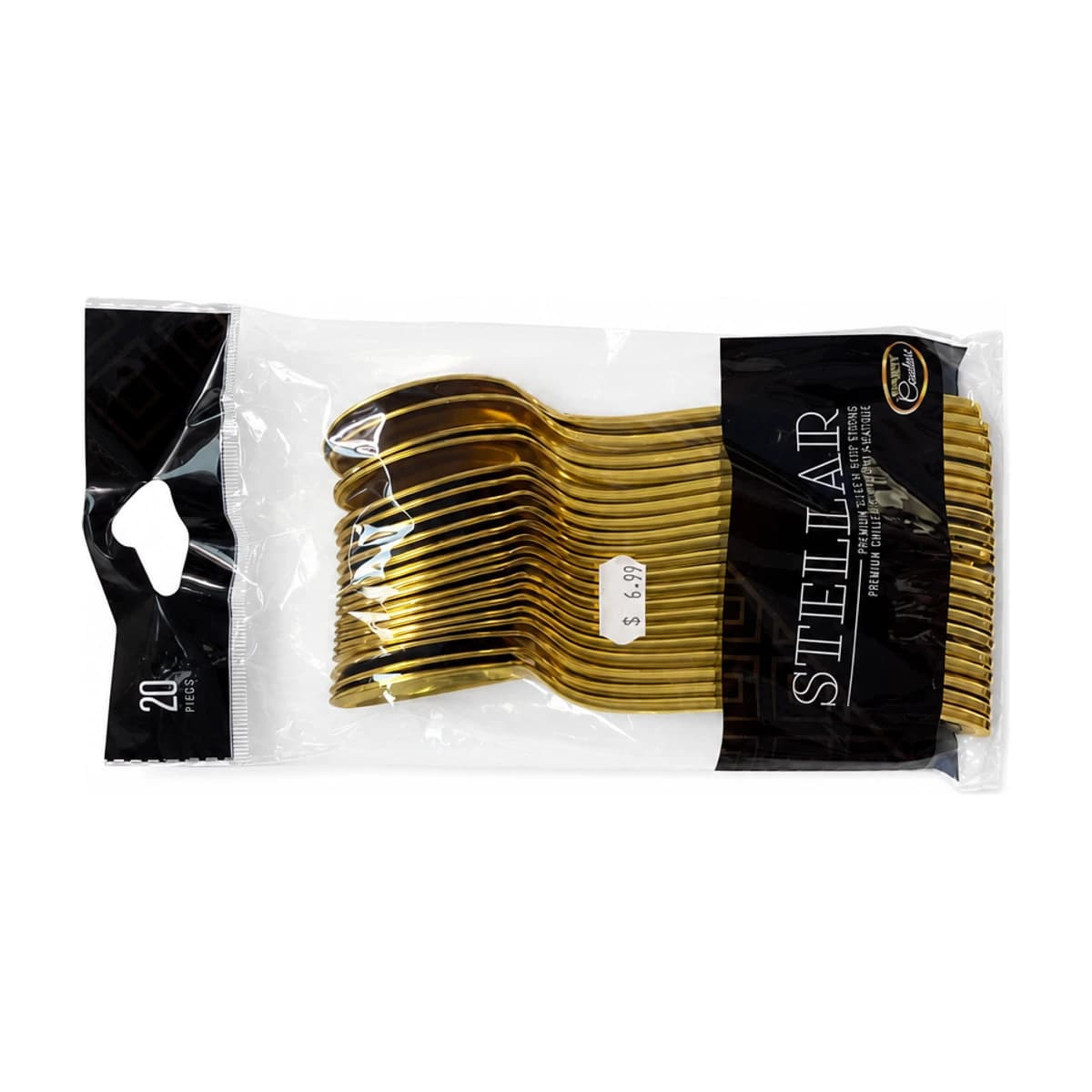 Gold Heavy Duty Plastic Soup Spoons, 20 Pack