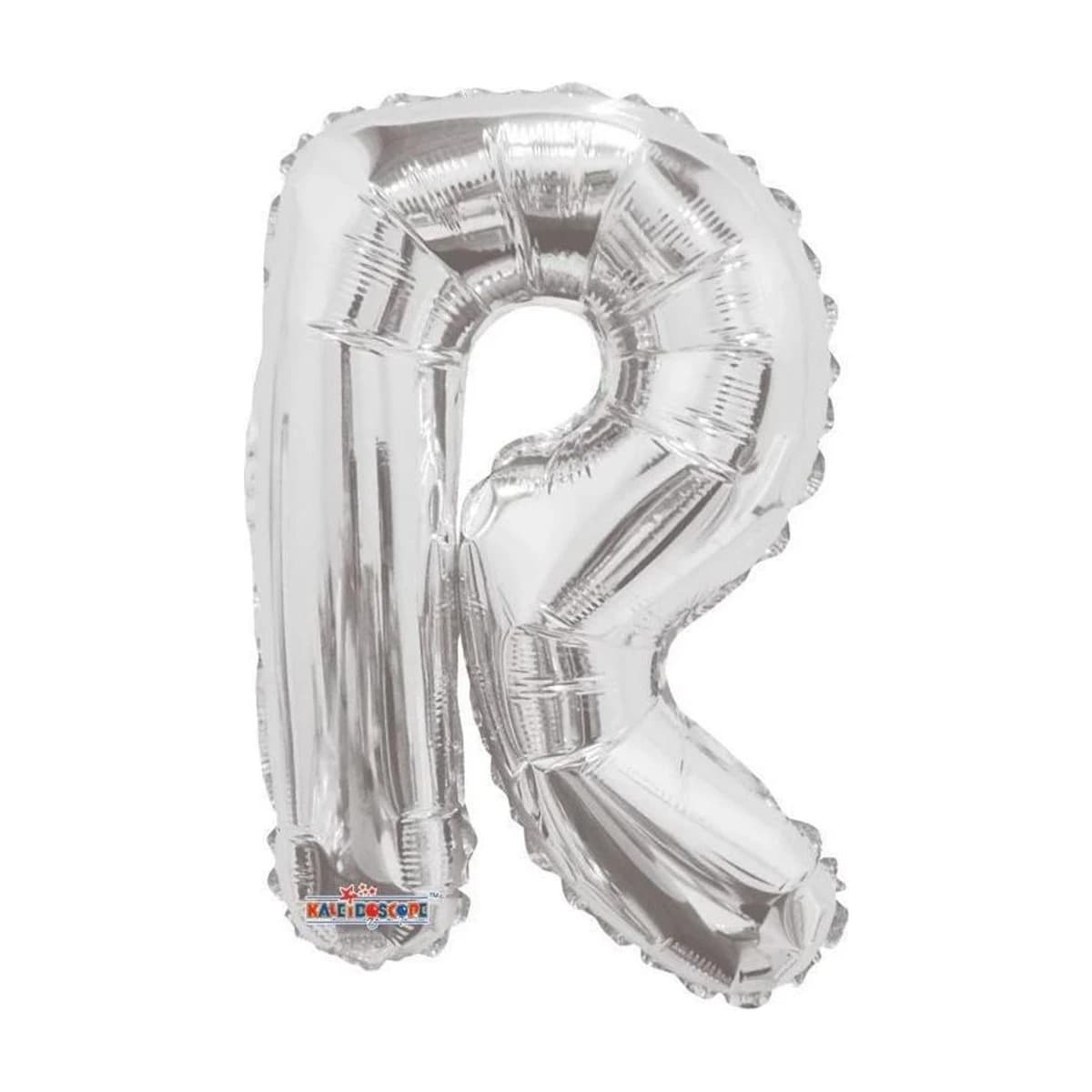 14" Foil Balloon - Silver Letter R, Air-Filled