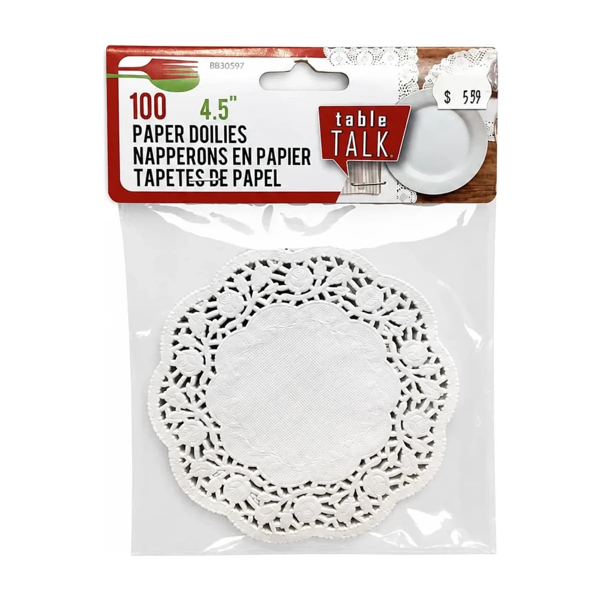 Round Paper Doilies, 4.5 in 100 Pack