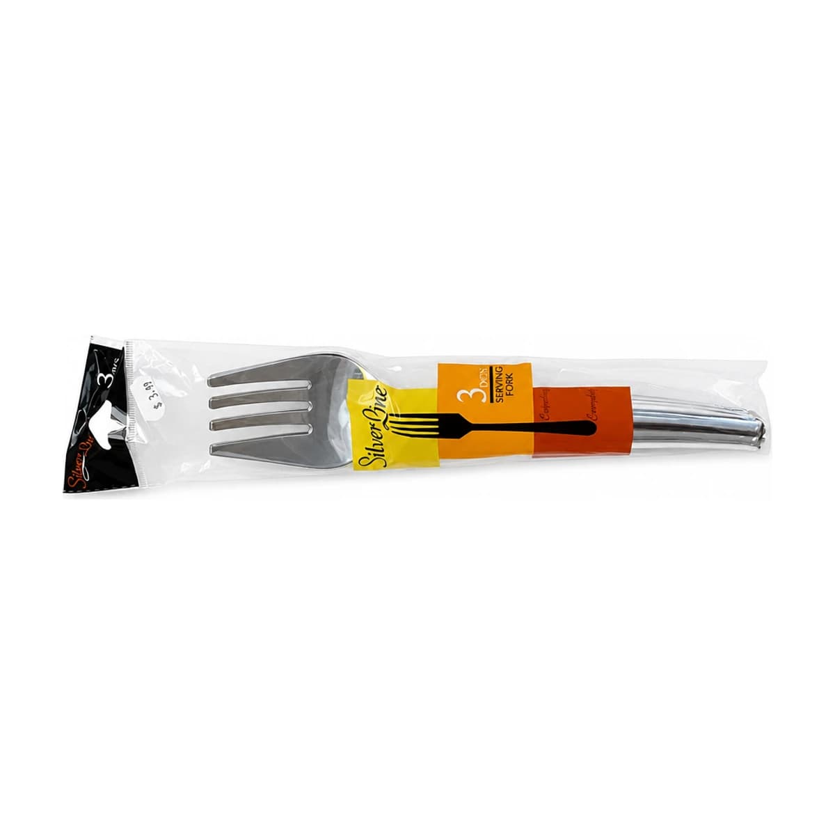 Silver Plastic Serving Forks, 3 Pack