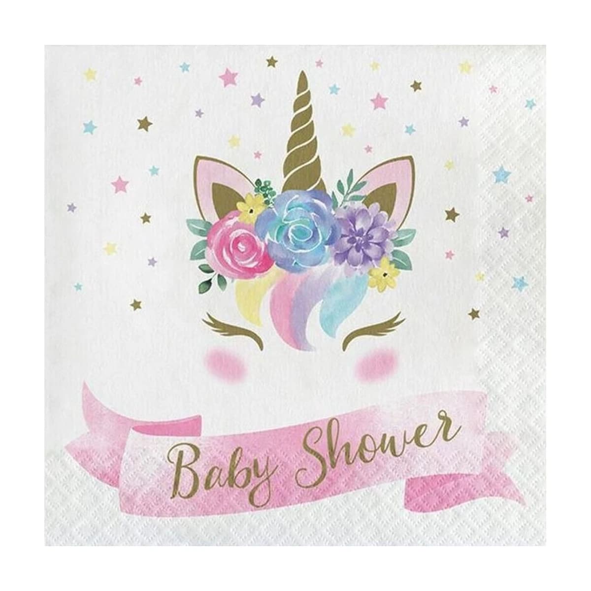 Unicorn Baby Shower Lunch Napkins, 16 Pack