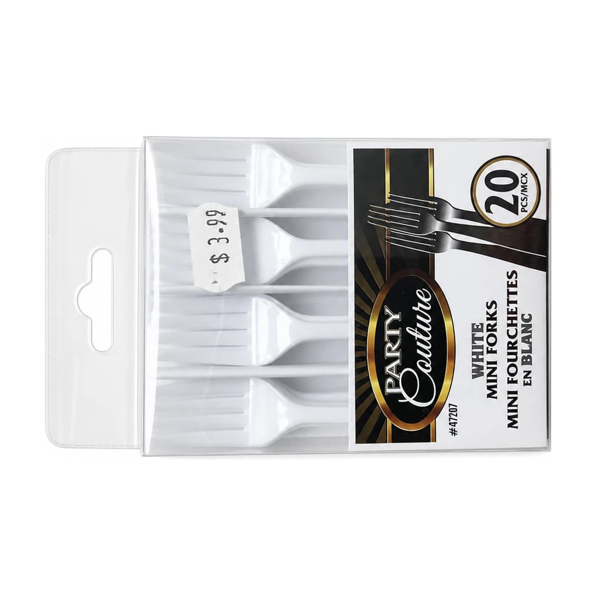 White Mini Forks, 20 Pack