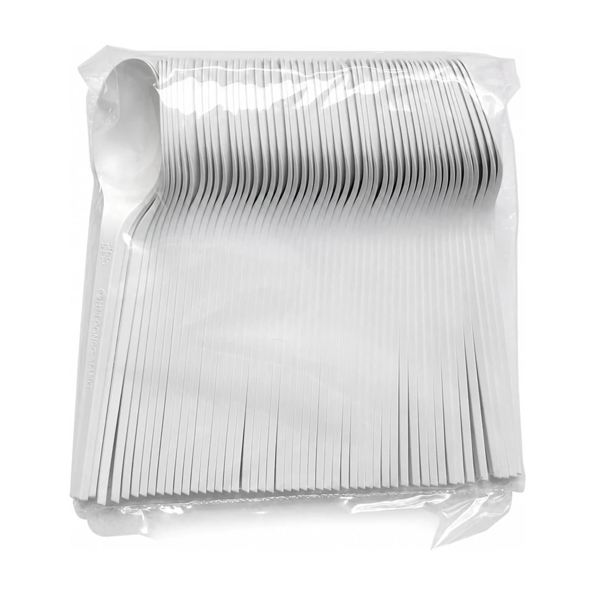 White Heavy Duty Spoons, 50 ct